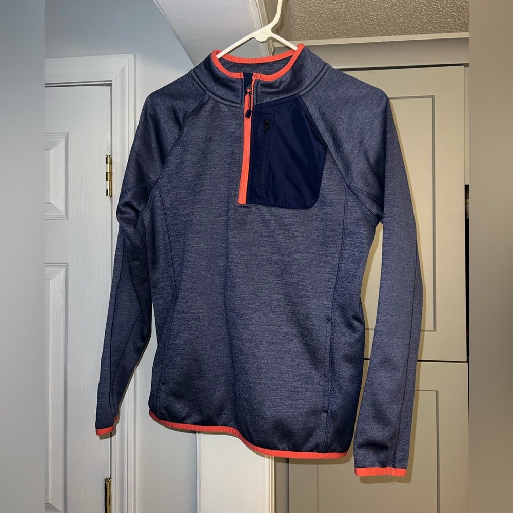 Crown and Ivy men’s quarter zip pullover, size large, 100% polyester